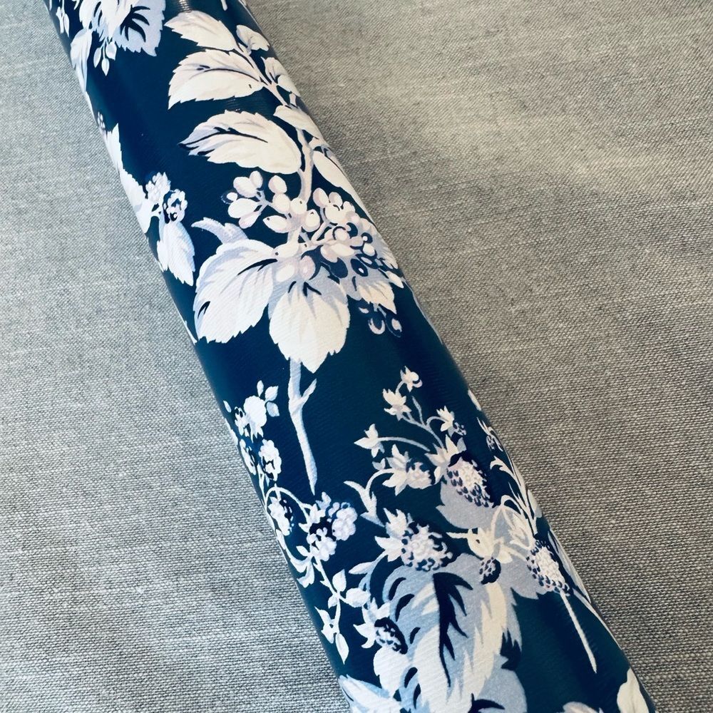 Laura Ashley Navy Blue White Floral Botanical Goft Wrap Wrapping Paper Roll